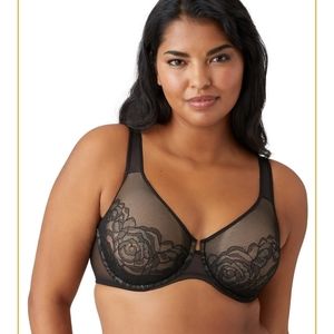 NWT  42DD Wacoal lace sexy black bra